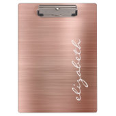 Porte-bloc Script de signature personnalisée en métal or rose (Devant)