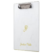 Porte-bloc Script manuscrit or Monogramme élégant marbre (Gauche)