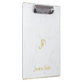 Porte-bloc Script manuscrit or Monogramme élégant marbre (Swatch)