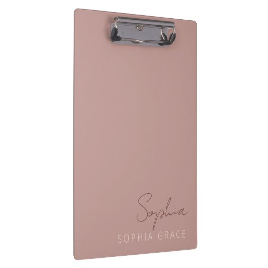 Porte-bloc Script manuscrit personnalisé moderne Rose poussié (Swatch)
