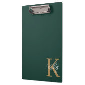 Porte-bloc Script moderne Emerald Green Gold (Gauche)