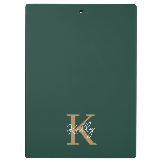 Porte-bloc Script moderne Emerald Green Gold (Dos)