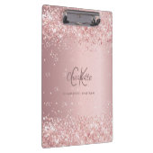 Porte-bloc Script monogramme de parties scintillant rose pâle (Swatch)
