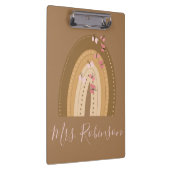 Porte-bloc Script Papillons Arc-en-ciel Nom de l'enseignant (Swatch)
