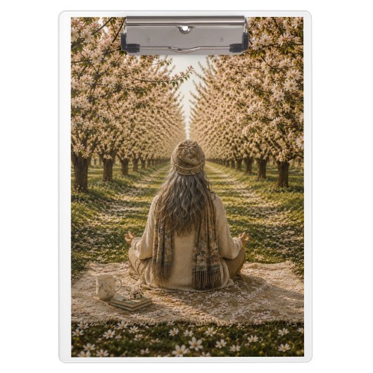Porte-bloc Serene Orchard Sticky Notes | Romantic Botanical (Devant)
