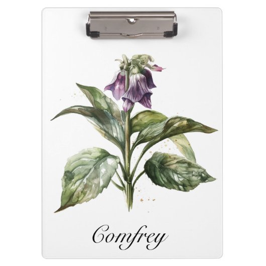 Porte-bloc Serene Watercolor Comfrey, personnalisée (Devant)