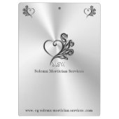 Porte-bloc Services funéraires morticiens, Coeur et Rose (Dos)