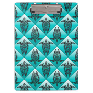 Porte-bloc Shamanic Tortues de mer Motif - cyan