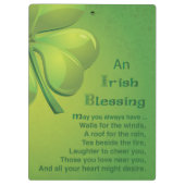 Porte-bloc Shamrock vert d'Irlande Blessings (Dos)
