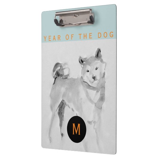 Porte-bloc Shiba Inu 3 Peinture Chien chinois Année Monogramm (Gauche)
