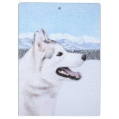 Porte-bloc Sibérie Husky (argent et blanc) Peinture Chien Art (Dos)