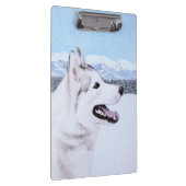 Porte-bloc Sibérie Husky (argent et blanc) Peinture Chien Art (Swatch)