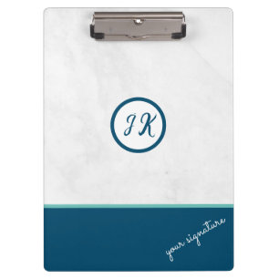 Porte-bloc Signature Minimaliste Personnalisable Marbre Blanc