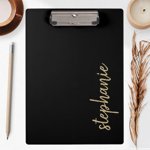 Porte-bloc Signature Moderne Personnalisée Noir Or