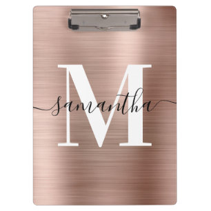 Porte-bloc Signature Monogram Rose Gold Shimmer Foil