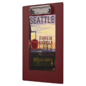 Porte-bloc Signe du marché d'endroit de SeattlePike et vue de (Gauche)