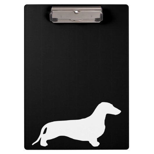 Porte-bloc Silhouette de teckel blanc + vos idées (Devant)