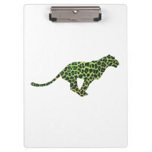 Porte-bloc Silhouette léopard noir et vert