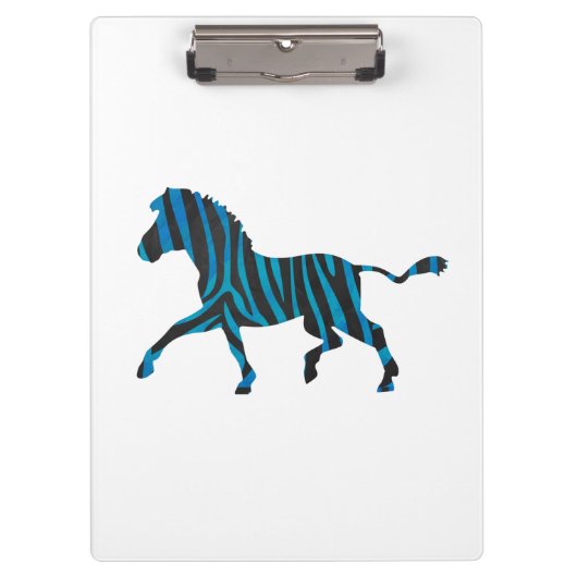 Porte-bloc Silhouette noire et bleue Zebra (Devant)