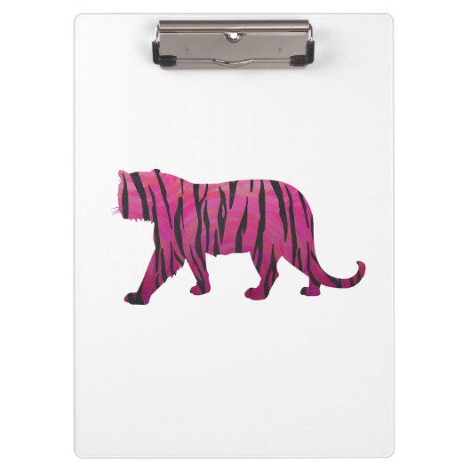 Porte-bloc Silhouette rose chaud et tigre noir (Devant)