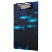 Porte-bloc Silhouettes de poisson bleu translucide (Gauche)