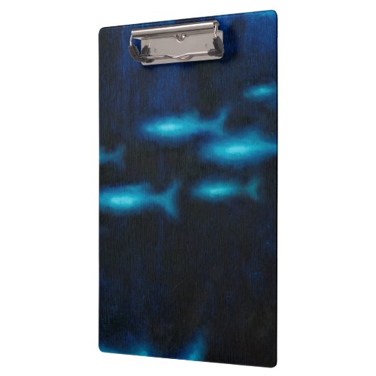 Porte-bloc Silhouettes de poisson bleu translucide (Gauche)