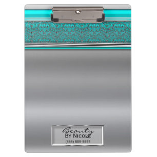 Porte-bloc Silver Aqua Shine Elegant Chic Glam Personnalisé