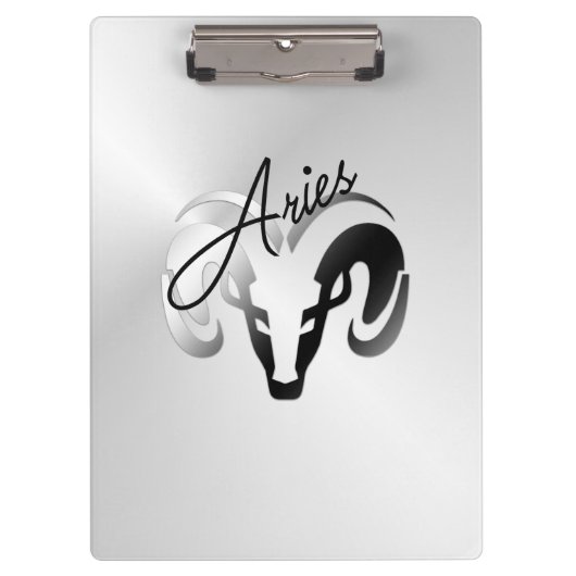 Porte-bloc Silver Aries le bélier Zodiac (Devant)