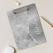 Porte-bloc Silver Glitter Glam Bling Personalized
