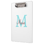 Porte-bloc simple ajout de nom monogramme rose rouge jeton (Gauche)