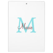 Porte-bloc simple ajout de nom monogramme rose rouge jeton (Dos)