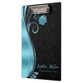 Porte-bloc Simple Black Damask Blue Swir (Gauche)