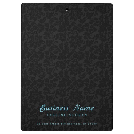 Porte-bloc Simple Black Damask Blue Swir (Dos)