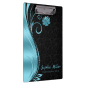 Porte-bloc Simple Black Damask Blue Swir (Swatch)