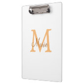 Porte-bloc simple minimal ajouter nom monogramme orange marro (Gauche)