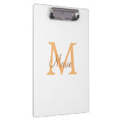 Porte-bloc simple minimal ajouter nom monogramme orange marro (Swatch)