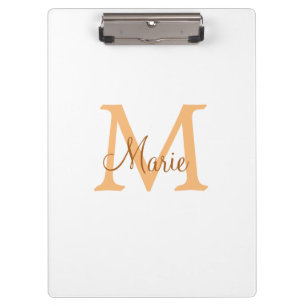 Porte-bloc simple minimal ajouter nom monogramme orange marro