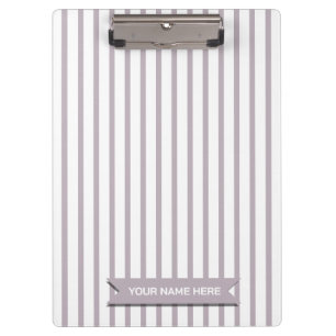 Porte-bloc Simple Moderne Poudré Lilas Rayé Nom Personnalisé