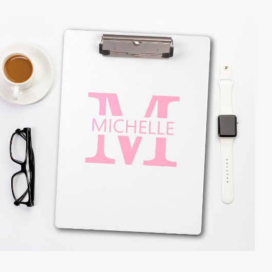 Porte-bloc Simple Monogram Name with Initial