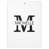 Porte-bloc Simple Monogram Name with Initial (Dos)