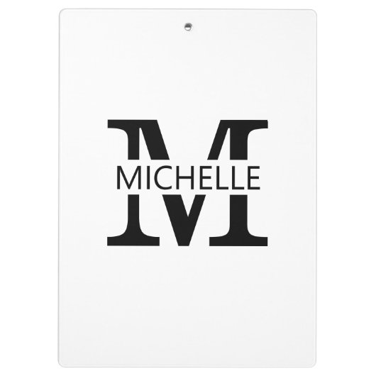 Porte-bloc Simple Monogram Name with Initial (Dos)