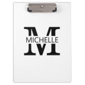 Porte-bloc Simple Monogram Name with Initial (Devant)