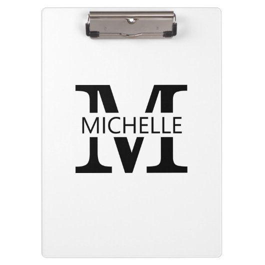 Porte-bloc Simple Monogram Name with Initial (Devant)