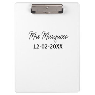 Porte-bloc simple monogramme minimaliste Mme M. nom date anné
