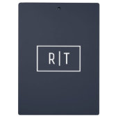 Porte-bloc Simple Monogramme professionnel Marine Bordure bla (Dos)