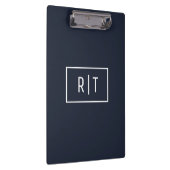 Porte-bloc Simple Monogramme professionnel Marine Bordure bla (Swatch)