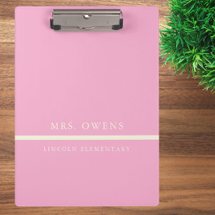 Porte-bloc Simple Professeure Rose Pâle