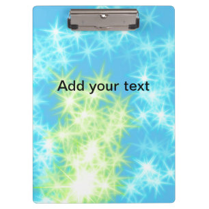 Porte-bloc Simple sky blue glitt sparkle stars add your text 