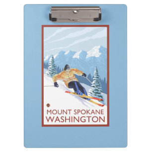 Porte-bloc Skieur de neige de Downhhill - bâti Spokane,