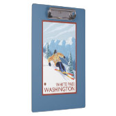 Porte-bloc Skieur de neige de Downhhill - passage blanc, (Swatch)